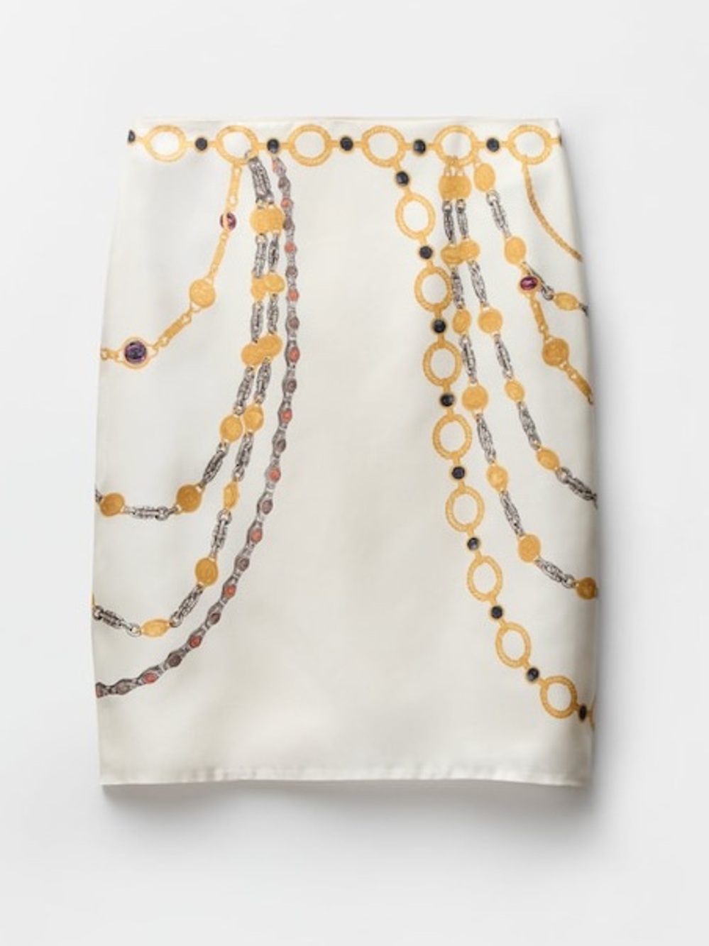 Versace Printed Silk Twill Pencil Skirt